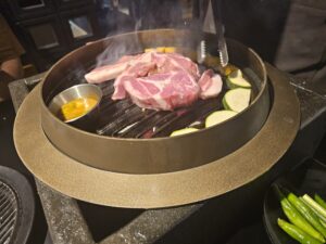 Pungro at Jeju Shinhwa World with Grilled Black Pork Belly